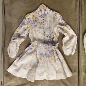 Zimmermann Pastel Floral Dress with Belt